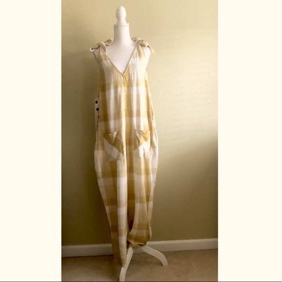 Free People Don’t you want this Citron Jumpsuit L - Picture 4 of 12